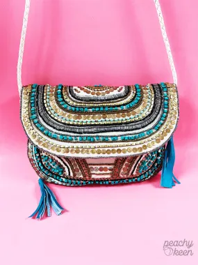 Turquoise Beaded Bag