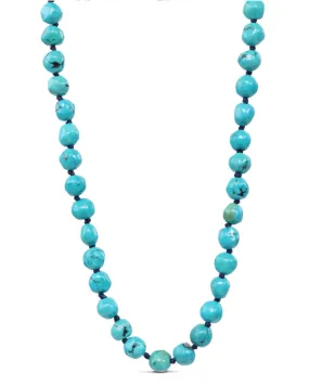 Turquoise Beaded Knotted Necklace
