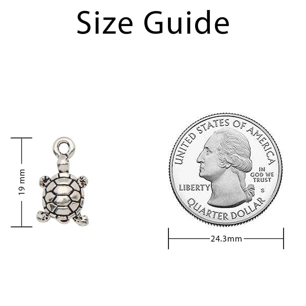 Turtle Charm Small Silver