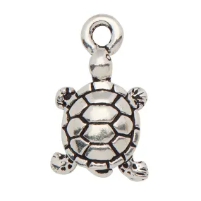 Turtle Charm Small Silver