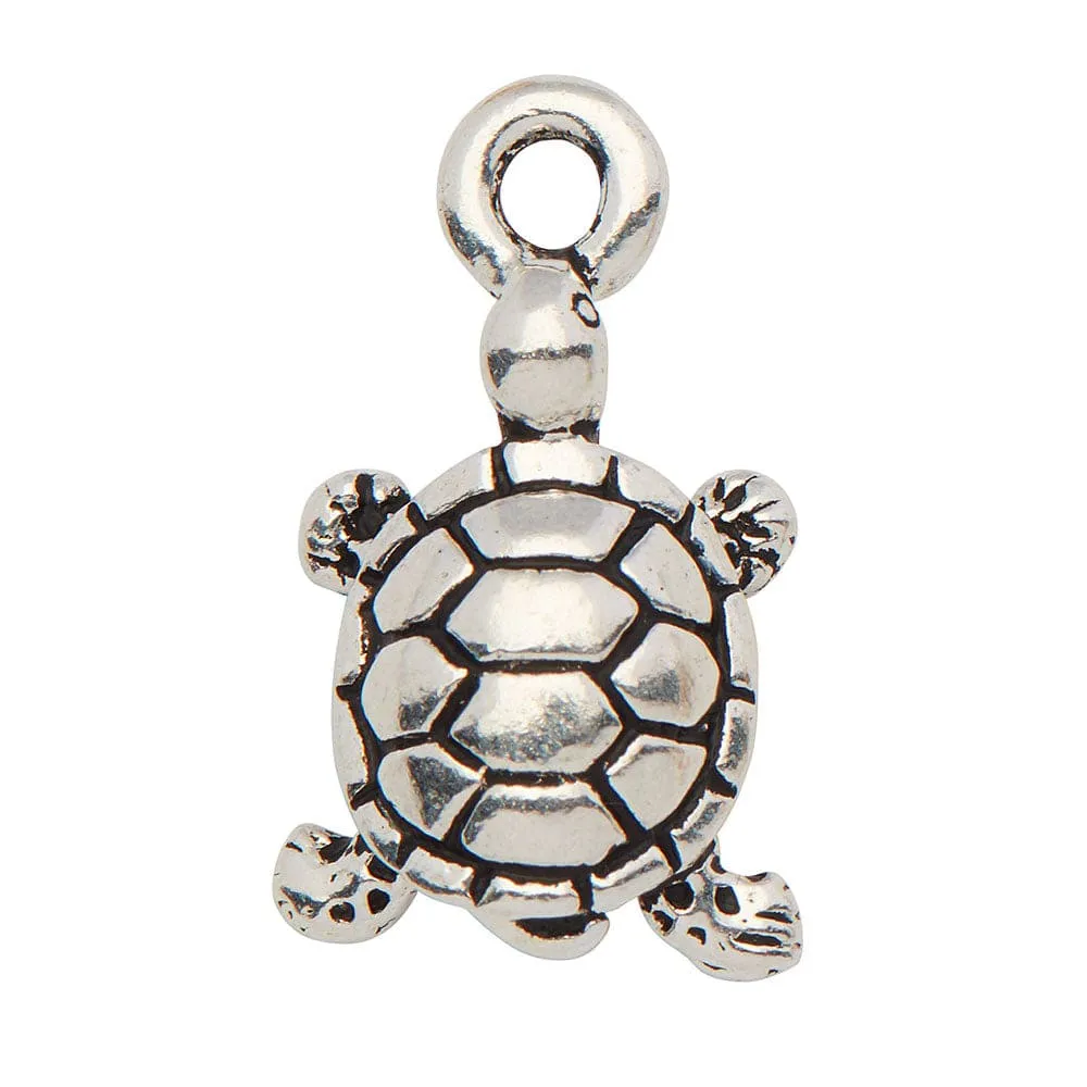 Turtle Charm Small Silver