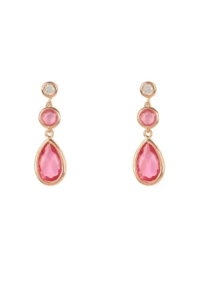 Tuscany Gemstone Drop Earring Rose Gold Pink Tourmaline