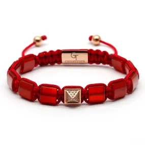 Women's RED AGATE Flat bead Bracelet
